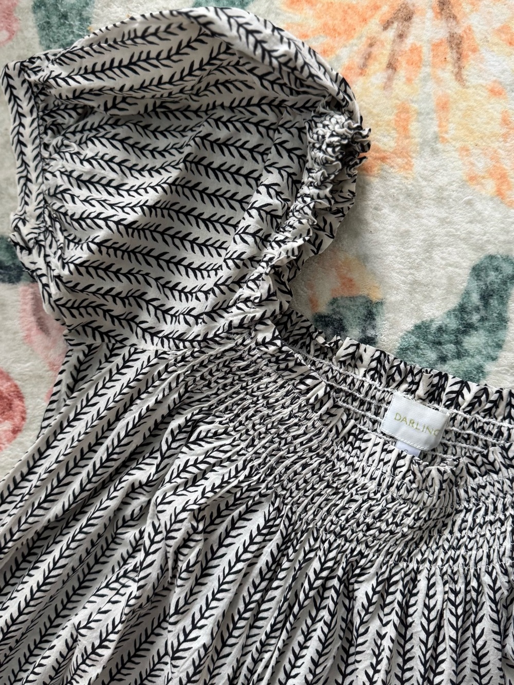 Darling Loungewear Black & White Leaf-Print Sweet Short Set - Picture 4 of 4